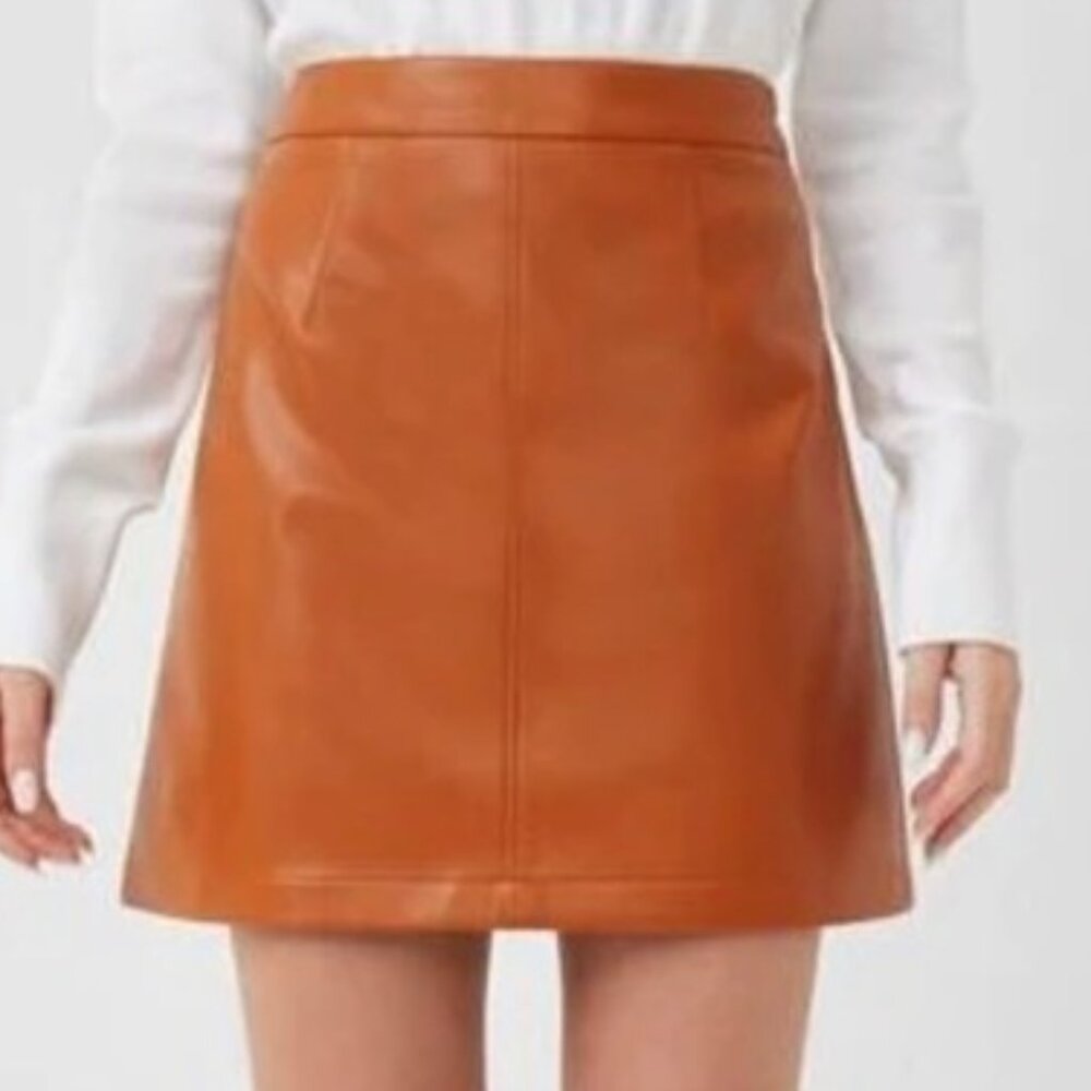 French Connection Faux Leather Skirt size 10